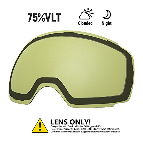 OutdoorMaster Ski Goggles PRO Replacement Lens – 20+ Different Colors ( VLT 75% Polarized ...