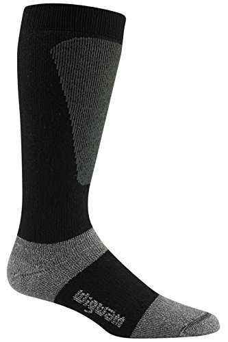 Wigwam Men’s Snow Sirocco Knee High Performance ski Sock, Black,Sock size : Medium ( shoe ...
