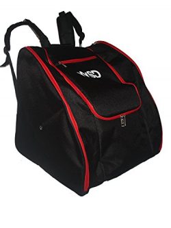 Ski Boot Bag- Ski Gear Backpack For Boots New (Black/Red)