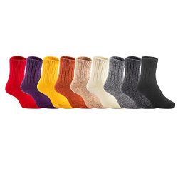 Meso Children 6 Pairs Wool Blend Tube Crew Socks Solid 2Y-4Y(Random Boy Color)