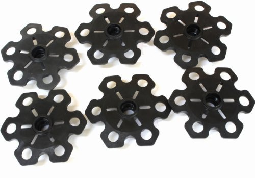 Columb Removable Rubber Snowflake Disk Basket for Hiking Poles, 6 pack (Six)