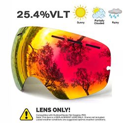 JULI OTG Ski Goggles – Snowmobile Snowboard Skate Goggles with Anti-fog Spherical Double P ...