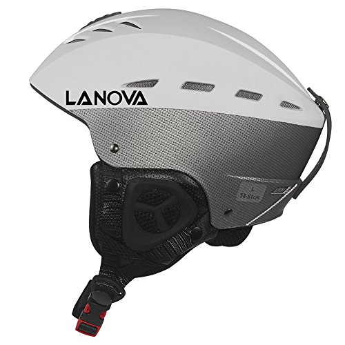 Lanova Ski Snow Snowboard Skate Helmet for Men Women (White, L)