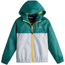 Wantdo Boy’s Windproof Lightweight Soft Shell Jacket With Hood Raincoats For Walking(Black ...