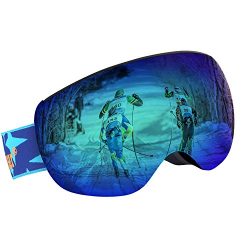 Unigear OTG Ski Goggles, Over Glasses Snowboard Snow Spherical Anti-fog Goggles for Men & Wo ...
