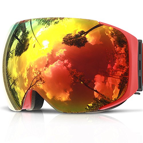 Ski Goggles,COPOZZ G2 Magnetic Ski Snowboard Snow Goggles – Quick Interchangeable Double L ...