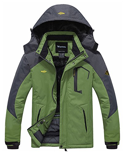 Wantdo Men’s Waterproof Mountain Jacket Fleece Windproof Ski Jacket(US M)