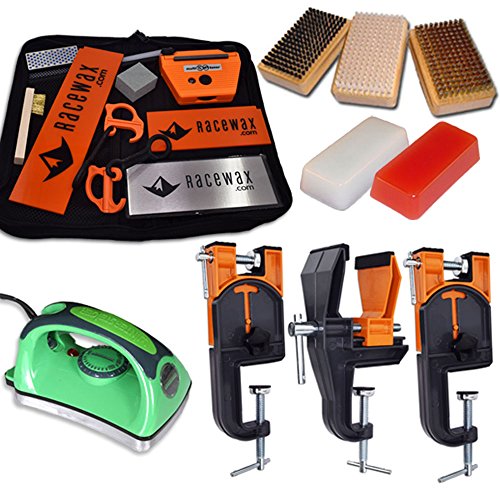 RaceWax Ski Tune Race Kit: 3 Piece Vise, Iron, 3 Brushes Tools Wax