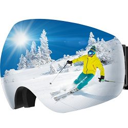 OMorc Ski Goggles Anti-Fog &100% UV400 Protection OTG Snowboard Goggles, Big Spherical Dual  ...