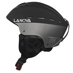 Lanova Ski Snow Snowboard Skate Helmet for Men Women(Black, M)