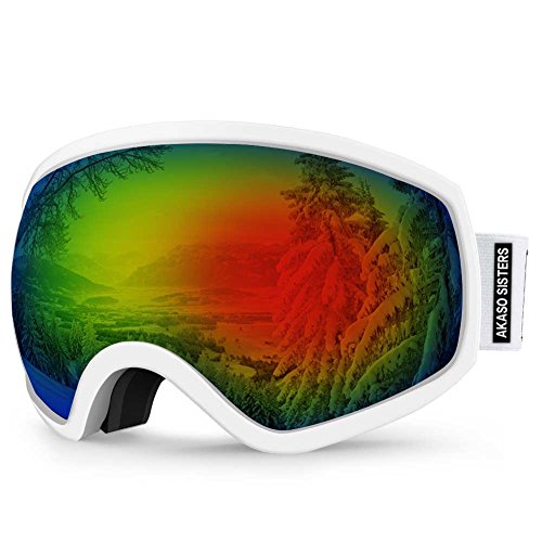 AKASO Ski Goggles, Snowboard Goggles – Anti-Fog, 100% UV Protection, Double-Layer Spherica ...