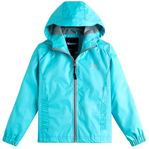 Wantdo Girl’s Light Weight Spring Jacket Hooded Wind Breaker Mesh Lined Rainwear For Runni ...