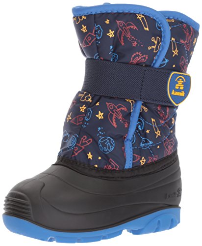 Kamik Boys’ Snowbug4 Snow Boot, Navy/Strong Blue, 5 Medium US Toddler