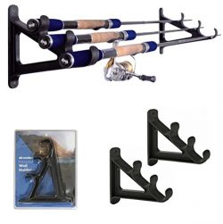 Fishing Rod Wall Rack – Ultra Sturdy Strong Weatherproof Holds 3 Rods – Space Saving ...