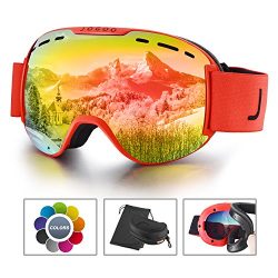 Jogoo Ski Goggles For Snowboard and Snowmobile,Interchangeable Lens and Magnetic Detachable Foam ...