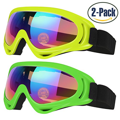 Ski Goggles, Pack of 2, Skate Glasses for Kids, Boys & Girls, Men & Women, Youth, with U ...