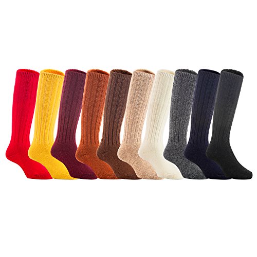 Lian LifeStyle 3 Pairs Unisex Baby Children Knee High Wool Blend Boot Socks Size 0-2Y Girl Rando ...