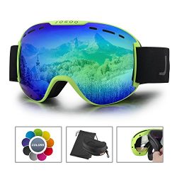 Jogoo Ski Goggles For Snowboard and Snowmobile,Interchangeable Lens and Magnetic Detachable Foam ...