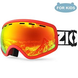ZIONOR Lagopus X Mini Kids Snowmobile Snowboard Skate Ski Goggles with 100% UV Protection Anti-f ...