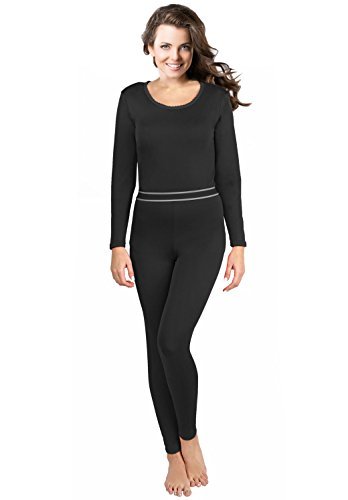 Women’s 2pc Thermal Underwear, Top & Bottom Fleece Lined Long Johns – by Rocky,B ...