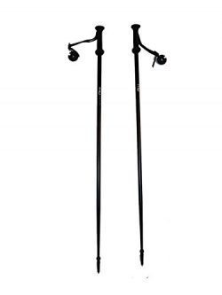 WSD Alpine Downhill Ski Poles Adult Aluminum with Baskets Pair New, 130cm/52″, Black