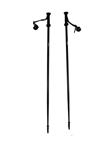 WSD Alpine Downhill Ski Poles Adult Aluminum with Baskets Pair New, 130cm/52″, Black