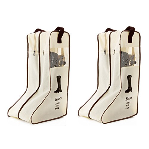 Nizzco Portable 2 Packs,Tall Boots Storage/Protector Bag,Boots Cover(Gream)