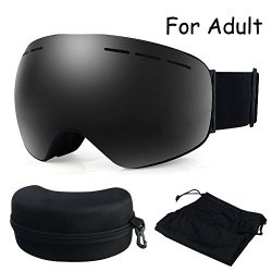 Ski Goggles, ZNY Spherical Wide View Ski Snowmobile Skate Goggles With UV400 Protection Anti Fog ...