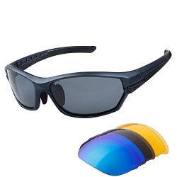 DUCO Polarised Sports Mens Sunglasses for Ski Driving Golf Running Cycling TR90 Super Light Fram ...