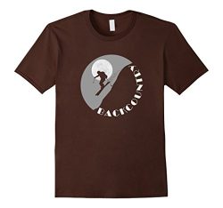 Mens Back Country Ski T-Shirt for Skiers Man, Woman and Child Small Brown