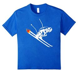 Kids Downhill Skier so fast Ski’s on Fire T-Shirt 4 Royal Blue
