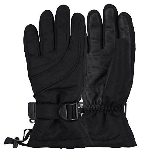 Women’s Thinsulate Lined Waterproof Ski Glove (Black, Small/Medium)