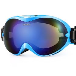 Gonex Adult Ski Goggles Snow Snowboard Goggles Blue Lens Blue Frame