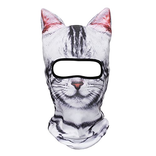 JIUSY 3D Animal Ears Breathable Balaclava Face Mask for Skiing Snowboard Cycling Motorcycle Musi ...