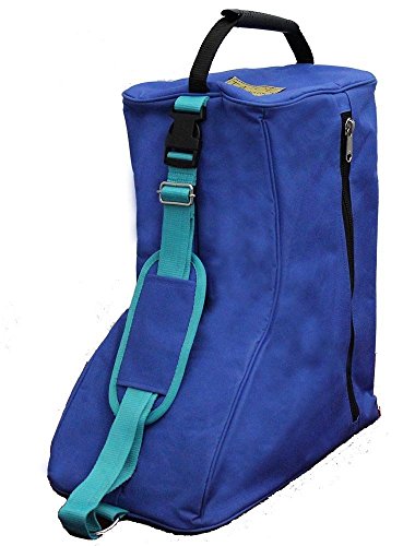 Tahoe 3 Layers Padded Western Boot Carry Bags, Royal Blue/Turquoise Trim
