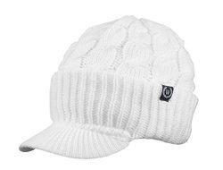 Newsboy Cable Knitted Hat with Visor Bill Winter Warm Hat for Women in Black, Charcoal, Dark Bro ...