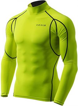 TM-MUT12-NEY_Medium Tesla Men’s Mock Long-Sleeved T-Shirt Cool Dry Compression Baselayer MUT12