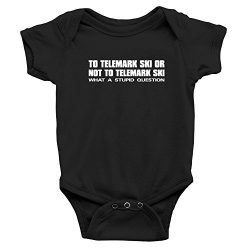Teeburon To Telemark Ski OR … What A Stupid question Baby Bodysuit