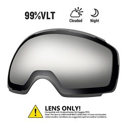 OutdoorMaster Ski Goggles PRO Replacement Lens – 20+ Different Colors ( VLT 99% Clear Lens ...