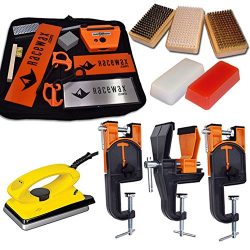RaceWax Ski Tune+ Race Kit: 3 Piece Vise, Iron, 3 Brushes Tools Wax