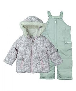 Carter’s Little Girls’ 2-Piece Heavyweight Printed Snowsuit, Cozy Pink Leopard/Dove  ...
