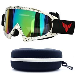 (#Goggle-Wht) Snow White Ski Mobile Goggles Off-Road Snowboarding For Men And Women Adults Max P ...