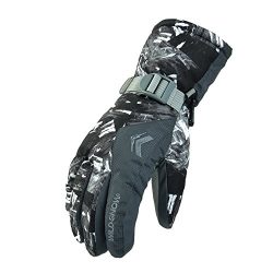 Ski Gloves, Waterproof Cold Proof Thinsulate Winter Thermal Gloves for Mens,Womens,ladies and Ki ...