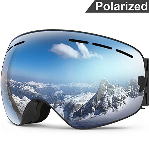 ZIONOR X Ski Snowboard Snow Goggles OTG Design for Men Women with Spherical Detachable Lens UV P ...