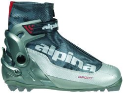 Alpina S Combi Sport Series Cross-Country Nordic Ski Boots, Silver/Charcoal, 42