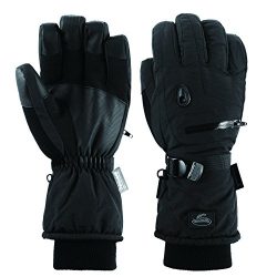 Men Ski Snowboard Gloves with Waterproof and Thinsulate for Cold Winter-Black (XL, Standard)