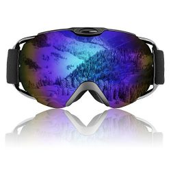 Ski Goggles, OTG Frameless Snowboard Glasses with Adjustable Longer Strap for Men, Women & Y ...