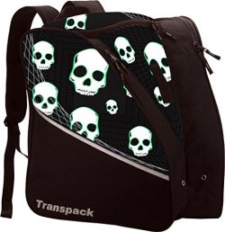 Transpack Edge Junior Kids Ski/Snowboard Boot Bag – Black/Green Skull