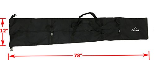 Zaltana SKB10 Padded Ski Carier Bag Rack Holds (Length adjustable Max. length:78″), Black
