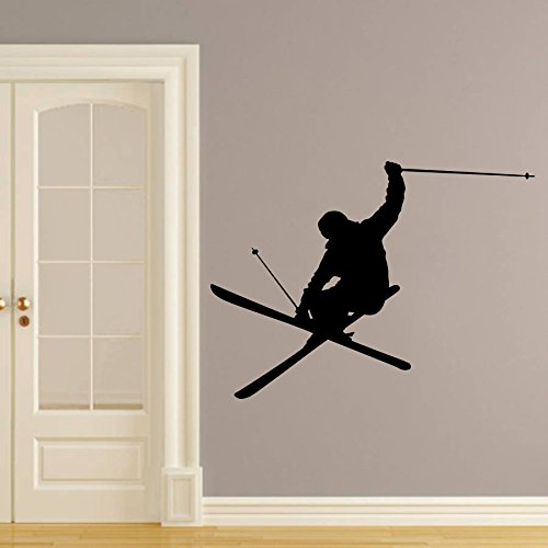 Wall Decals Skiing Skier Snow Ski Skiing Freestyle Jumping Extreme Sports Winter Gift Kids Nurse ...